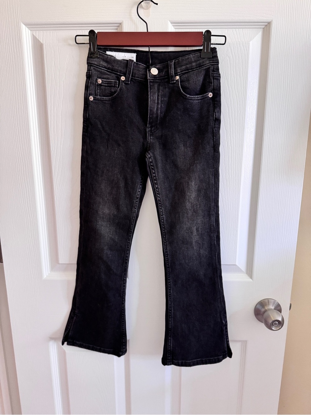 Zara Kids Girls Black Flare Jeans NWT 8